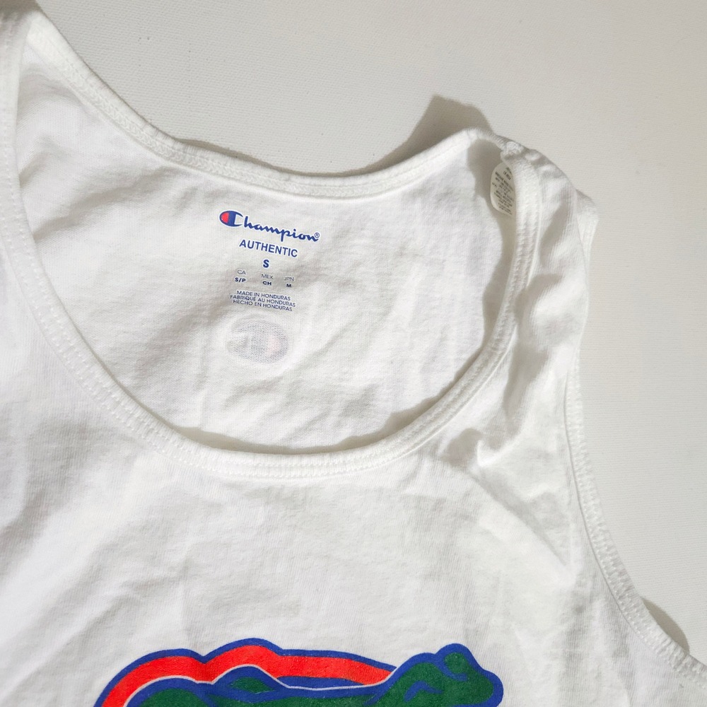 Champion Florida Gators Tank Top White Mens Small NCAA Sleeveless Shirt Logo - Picture 3 of 5